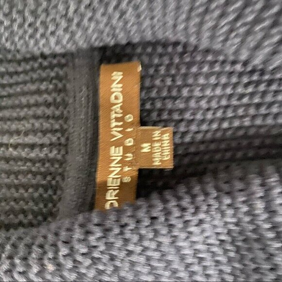 Adrienne Vittadini Women's Navy Blue Knit Mid-Length Cardigan Sweater‎ Med/C37 - Picture 8 of 8